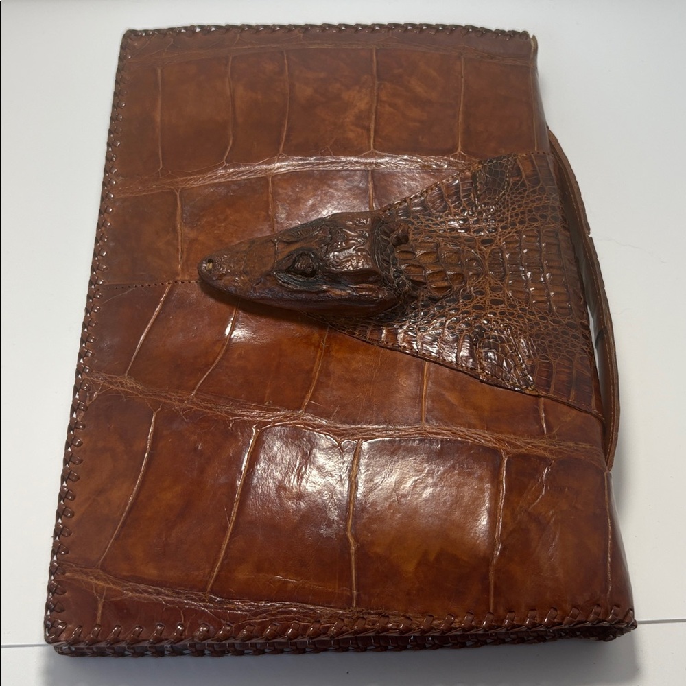 Vintage crocodile clutch from the 60’s Others just like this selling for $650
